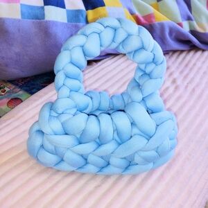 SHEIN Chunky Knit Baby Blue Handbag Purse